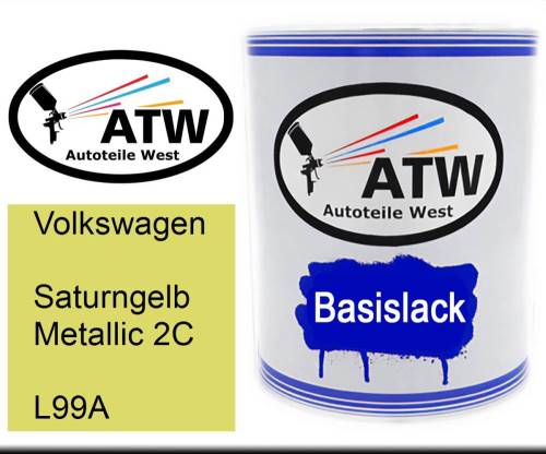 Volkswagen, Saturngelb Metallic 2C, L99A: 1L Lackdose, von ATW Autoteile West.